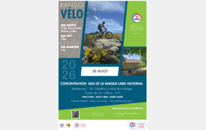 Mas de la Barque 30 Aout 2026 départ 8h30 de Chamborigaud